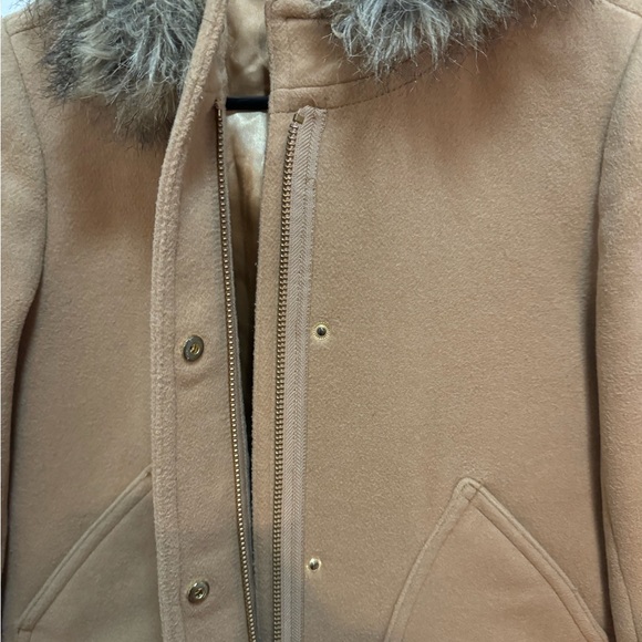 J Crew Womens Vail Faux Fur Trim Hooded Parka Coat Wool Blend J6178 Size 4 Petit - Picture 3 of 16